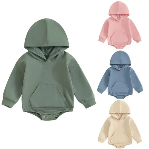 Baby hooded sweatshirt romper