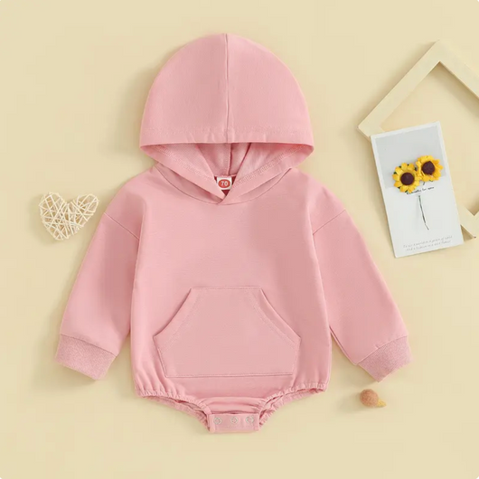 Baby hooded sweatshirt romper