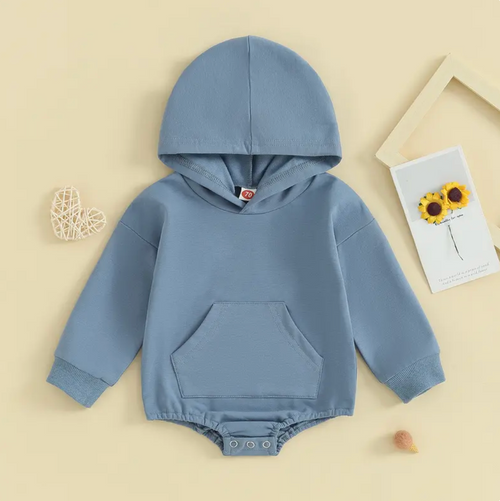 Baby hooded sweatshirt romper