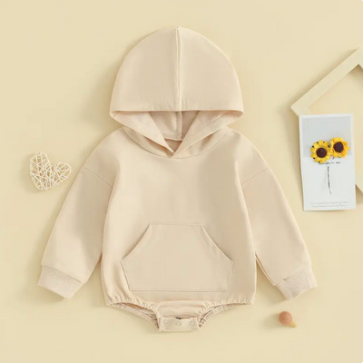 Baby hooded sweatshirt romper