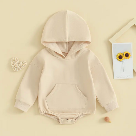 Baby hooded sweatshirt romper
