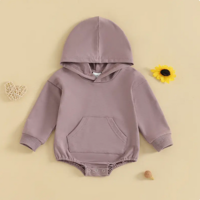 Baby hooded sweatshirt romper