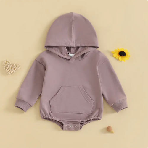Baby hooded sweatshirt romper