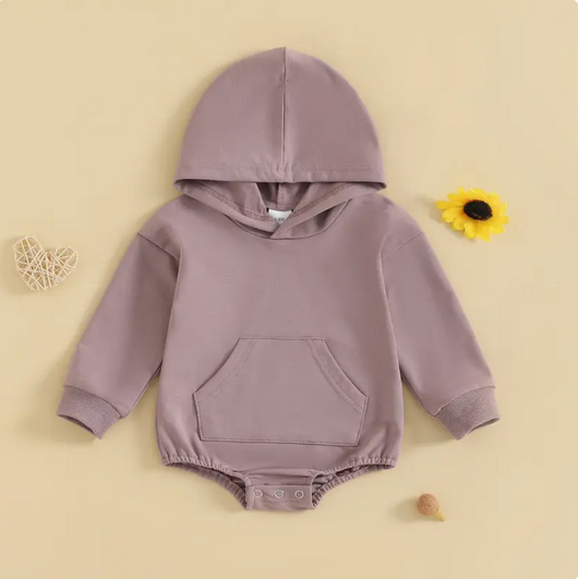 Baby hooded sweatshirt romper