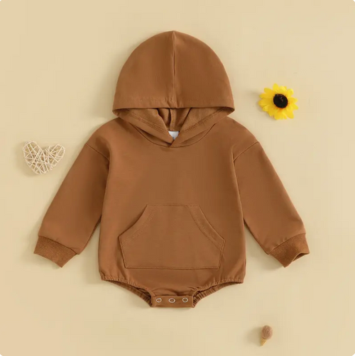 Baby hooded sweatshirt romper