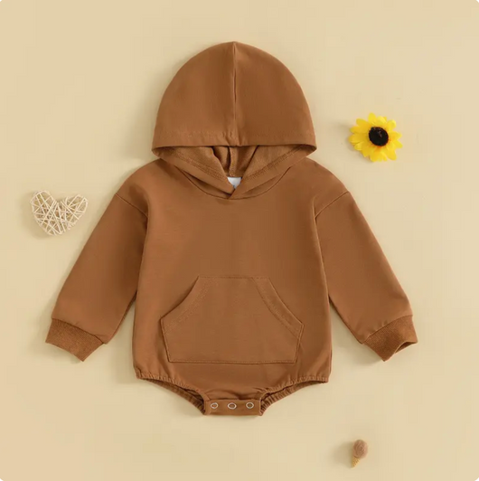 Baby hooded sweatshirt romper