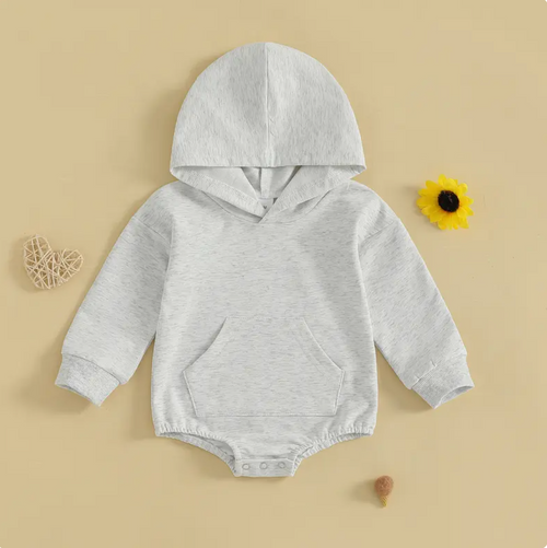 Baby hooded sweatshirt romper