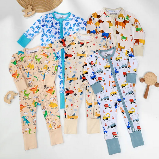 Soft Bamboo Zipper Baby Pajamas